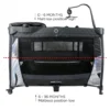 Sweet Cherry Luxury Playpen Crib NeroX Travel Cot with music toy bay, mosquitoes netting, diaper changing table (UP620)