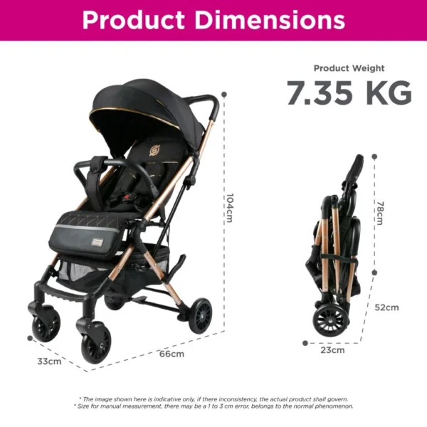 Sweet Cherry Compact Folding Stroller SC329 Valor Stroller for Babies up to 22KG with Pull Rod and Bottle Holder