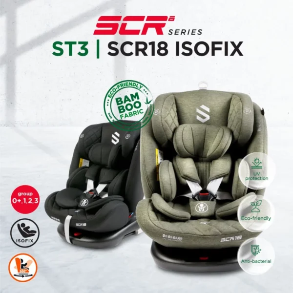 Sweet Cherry ISOFIX 360° Rotation Baby Car Seat Newborn to 12 years old Convertible ST3 SCR18 Car Seat Group 0+,1, 2, 3