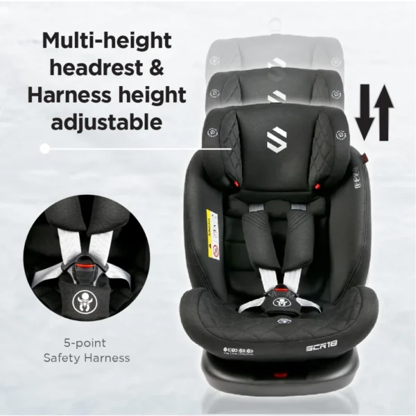 Sweet Cherry ISOFIX 360° Rotation Baby Car Seat Newborn to 12 years old Convertible ST3 SCR18 Car Seat Group 0+,1, 2, 3