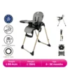 Sweet Cherry Premium Multi-Functional Baby Dining Chair with 6 Height Adjustment C1 Bruno Baby High Chair