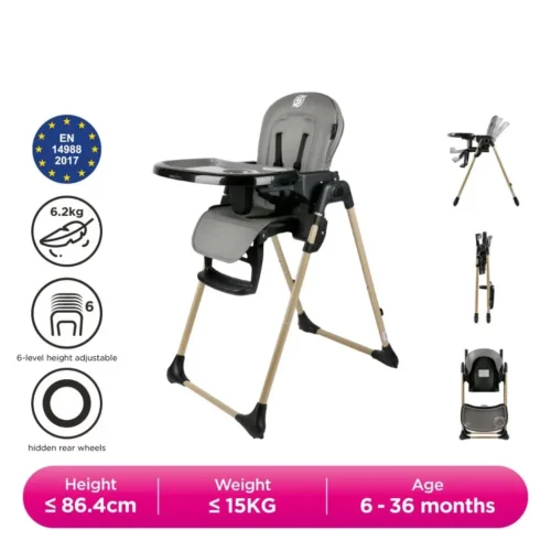 Sweet Cherry Premium Multi-Functional Baby Dining Chair with 6 Height Adjustment C1 Bruno Baby High Chair