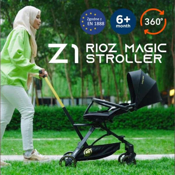 Sweet Cherry Z1 Rioz Magic Stroller with EN Standard, Two-way Facing by 360° Rotating Seat with Easy Hand